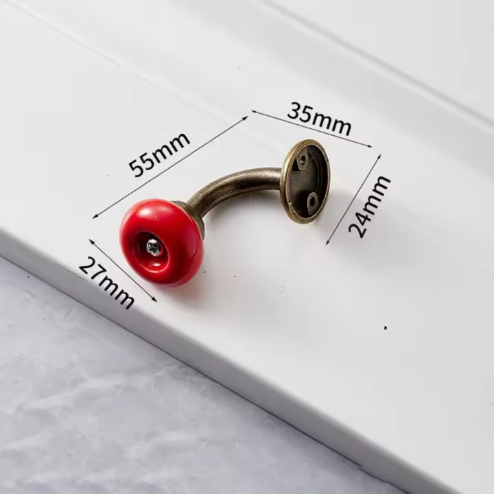 Perchero de cerámica de aleación de Zinc, fácil de instalar, varios colores, gancho de pared Retro, perforación de doble agujero, perchero para baño - 1