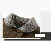 Nueva moda para hombre, Tops lisos versátiles e informales, chaqueta holgada para mantener el calor, chaqueta con solapa, abrigos gruesos cómodos de lana para invierno para hombre - details 6