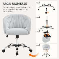 Silla de Oficina de Terciopelo Ruinas Giratorias de 360° Ajustable en Altura - details 14