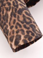 Blazer corto con estampado de leopardo para mujer, chaqueta de traje alta con cuello de solapa de manga larga, trajes de otoño e invierno para mujer - details 8