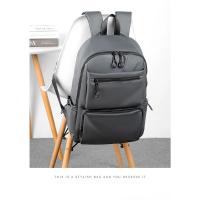 Mochila de 14 pulgadas para hombre Mochila de viaje de gran capacidad Color sólido - details 8