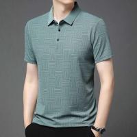 Polo de negocios informal con estampado nuevo para hombre, top de manga corta cómodo y transpirable, 2024 - details 10