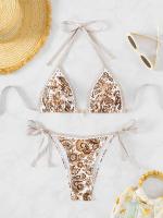 2025 Halter String Triangle Bikini de dos piezas traje de baño para mujer traje de baño femenino bañistas traje de baño ropa de playa verano - details 4