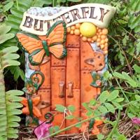 Figurita de puerta de hada elfo para jardín, artesanías de resina, puerta de jardín en miniatura divertida, puerta de hadas hecha a mano, decoración de escritorio - details 10
