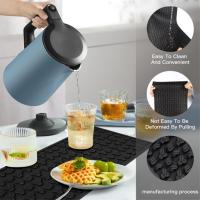 Tapete para barra, tapetes de 30x15x0,8 CM, tapete de silicona apto para alimentos, tapete antideslizante para servicio de barra, tapete para derrames, negro - details 3