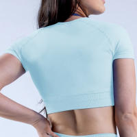 Impact Crop Top Camisetas y Tops de yoga para mujer Color sólido Ajuste ajustado Traje de fitness suave para mujer Top de yoga Gimnasio Correr Ciclismo Traje - details 11