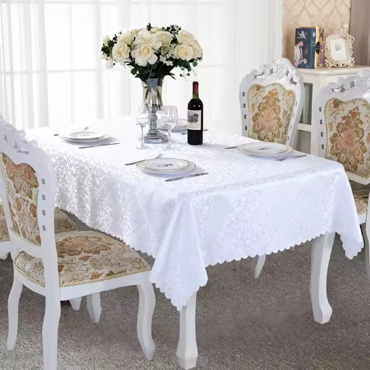 Cubierta protectora para mesa de comedor, mantel Jacquard rectangular ecológico, tela para boda, restaurante, reciclado, moderno - 1