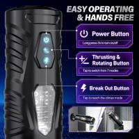 Masturbador masculino automático, Juguetes sexuales para hombres y adultos, juguete sexual masculino con 7 modos de empuje y 7 modos giratorios, coño de bolsillo - details 4
