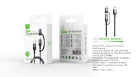 Cable de datos Woox 2 en 1 480MPS USB a Micro+Tipo-C A/C compatible con carga QC 30W 1m Blanco y Negro MX0001 Cable USB C - details 3