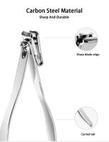 Tijeras para uñas portátiles de acero al carbono, boca plana grande con lima, cortaúñas para el hogar - details 6