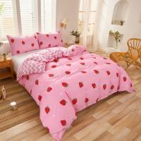 Juego De 3 piezas De Funda Nórdica, Estampado De Fresas Dulces, Ropa De Cama, Funda Nórdica Suave Y Cómoda - details 2