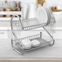 Escurridor de platos práctico en forma de S de 2 niveles, estante de secado de platos de Metal que ahorra espacio, escurridor de tazas estable, encimera - details 3