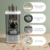 Limpiador eléctrico de brochas de maquillaje, soporte giratorio automático eficiente con enchufe USB para mujer - details 3
