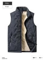 Chaleco de algodón para hombre, chaqueta informal multifuncional de talla grande, top cálido sin mangas con cuello levantado, moda de otoño e invierno - details 8