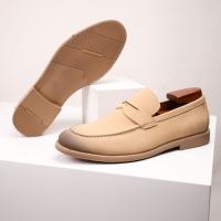 Mocasines de color claro, zapatos casuales de cuero para hombre, zapatos de cuero genuino - details 2
