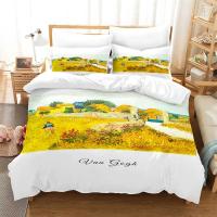 Juego de Cubierta de Edredón y Sábanas con Pintura Moderna Clásica de Van Gogh Noche Estrellada Tamaño Queen Decorativo 3 Piezas - details 15