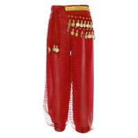 Harem de danza del vientre oriental para mujeres y niñas, gasa con lentejuelas de lunares, pantalones árabes brillantes para Halloween y carnaval - details 7