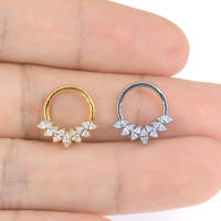 Piercing de hélice de titanio G23, pendientes de circonita con bola, tabique nasal, anillo de pezón, Concha, cartílago, Tragus, anillos de nariz, 16G, 1 unidad - details 4