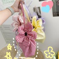 Paquete ligero de bolsillo con cordón de flores, bolsa de almacenamiento, bolso de flores de estilo coreano, bolso de hombro de mezclilla satinado a cuadros, compras - details 16