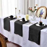 Juego de 2/6/12 servilletas de tela de poliéster satinado duradero, mantel grueso reutilizable para cocina, comedor, decoración de boda - details 4