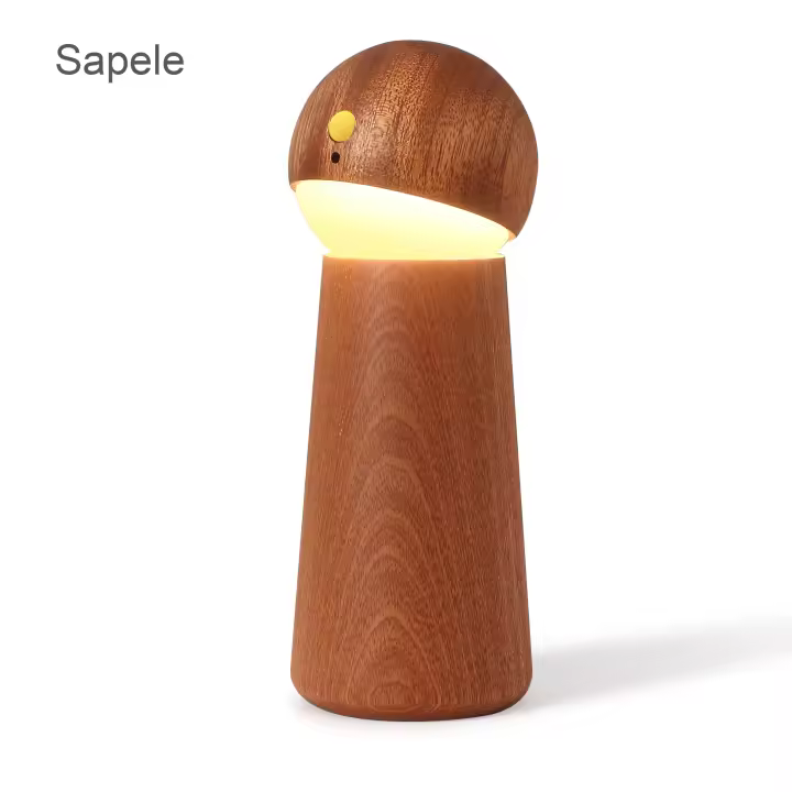2025 New Rechargeable Desk Lamp Study Creative Touch Adjustable Solid Wood Voice Control Lamp Voice Control LED Sensor Living Room Smart Induction Desk Lamp - 1