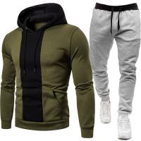 Conjunto de dos piezas para hombre, sudadera con capucha y pantalones de chándal de cintura elástica, moda informal, Otoño e Invierno - details 5