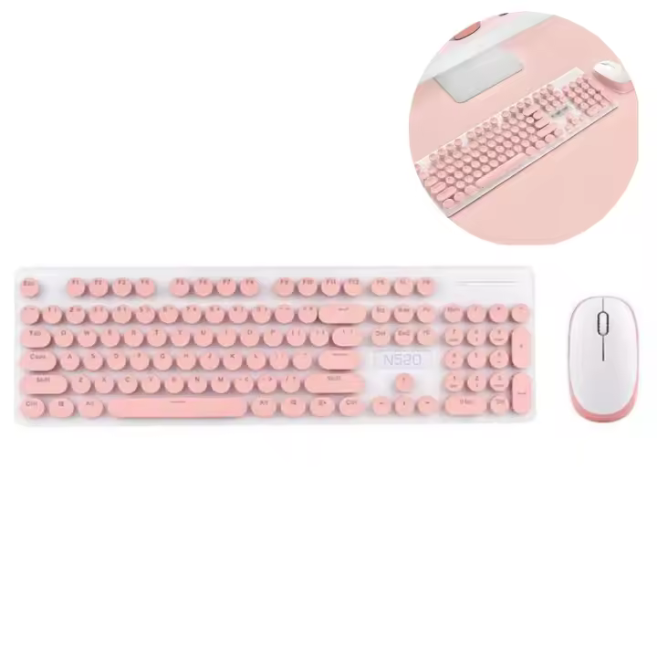 Kit de teclado y ratón inalámbricos = Combo de teclado y ratón inalámbricos USB delgados y de tamaño completo - Recargable - 1