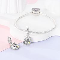 Pulsera de plata de dos tonos con colgante triple celestial de cuentas en forma de corazón para la fabricación de joyas - details 39