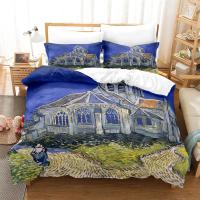 Juego de Cubierta de Edredón y Sábanas con Pintura Moderna Clásica de Van Gogh Noche Estrellada Tamaño Queen Decorativo 3 Piezas - details 16