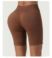 Pantalones cortos profesionales sin costuras para mujer, Shorts de licra, elásticos, transpirables, levantamiento de cadera, ocio, correr - details 4