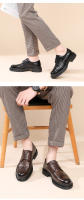 Nuevos zapatos de cuero para hombres Brock vestido zapatos de cuero marrón estilo británico realzando los zapatos de cuero de negocios hombres - details 7