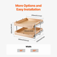 SucceBuy Organizador de gabinete extraíble, estante de cierre suave, cajón de madera resistente - details 8