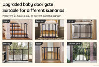 PANGDUBE-Puerta de seguridad para bebés, Protector de puerta para escaleras, balcón y niños, tope para puerta de seguridad para cachorros y Mascotas - details 1