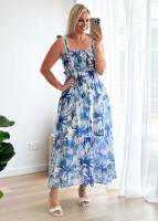 2025 Primavera/Verano ropa de mujer tirando de la correa de cintura elástica gran Swing vestido largo estampado falda niños - details 5