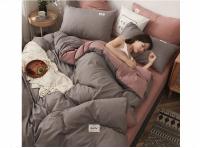 Funda de Edredón para Otoño Invierno Juego Doble Queen King Tamaño Gris Confort de Algodón Suave Microfibra para Cama Todo Año - details 5
