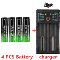 Batería recargable de iones de litio para ventilador eléctrico, 1 piezas, 18650, 3,7 MAh, 4 piezas, 9800 V, cargador - details 4