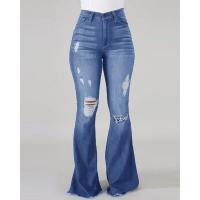 Pantalones vaqueros rasgados de alta elasticidad, pantalones acampanados de cintura alta - details 6