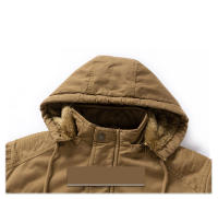 Chaqueta de Invierno de Vellón Grueso CHAIFENKO Abrigo Versátil Casual con Gorro Desmontable para Hombres Moda al Aire Libre - details 6