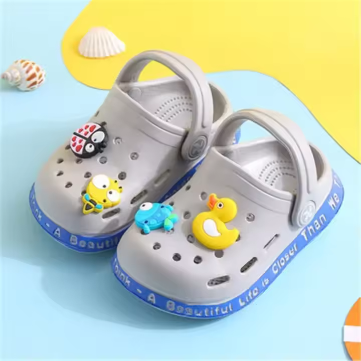 Sandalias de Verano para Niños Sandalias de Dibujos Animados para Bebés y Niñas, Tacones Planos, Zapatillas Sólidas de Dibujos Animados, Calzado para Jardín para Niños - 1