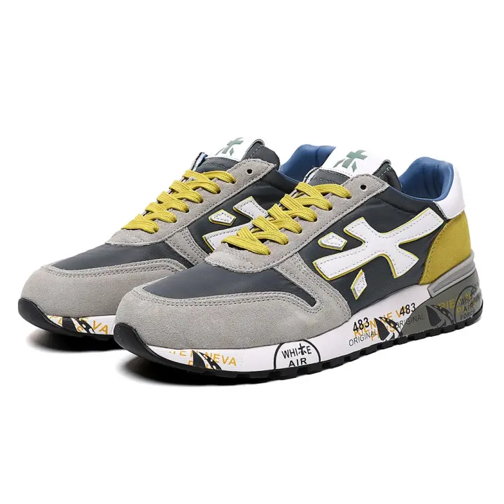 Moda nuevos zapatos masculinos con zapatillas deportivas casuales de cuero retro transpirables de suela gruesa - 1