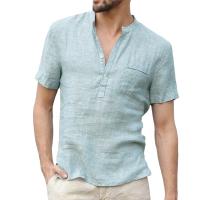 Camisas de lino con botones para hombre, camisa informal de manga corta para playa, hawaiana, para vacaciones, talla S-5XL - details 9