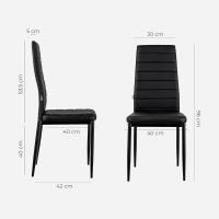 Sillas de Comedor de 4 Piezas Elegantes Resalto Alto, Asiento Ergonómico, Diseño con Costuras Decorativas Material de Piel Sintética, Estructura de Acero - details 23