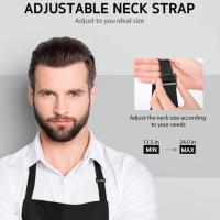 Delantal impermeable de algodón y poliéster con bolsillo grande, delantales de cocina negros, uniforme de casa de café antisuciedad ajustable para mujer y hombre - details 7