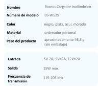 Baseus Cargador inalámbrico magnético 15W carga rapida para iPhone, Xiaomi, Samsung, Huawei - details 18