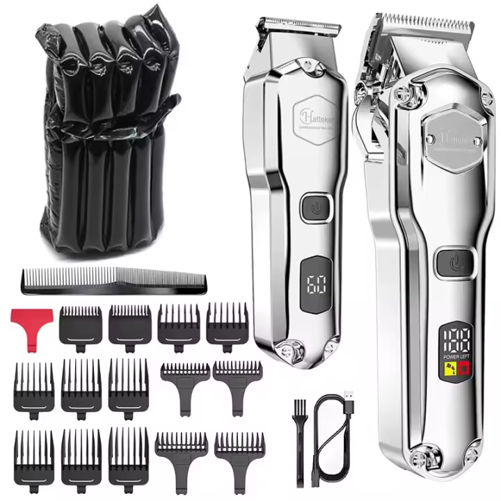 Cortadora de pelo profesional ajustable para hombres, máquina cortadora de pelo con pantalla LCD, potente acabado eléctrico para barbería y barba - 1