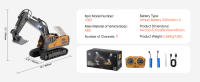 SucceBuy Excavadora de juguete con control remoto, 11 canales, escala 1:20, excavadora RC con luces y sonidos, vehículo de construcción totalmente funcional para niños, 2 baterías, regalo de cumpleaños ideal - details 6