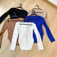 Suéter de Manga Larga con Cuello Cuadrado para Mujer Jersey de Punto para Primavera y Otoño - details 7