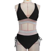 Nuevo traje de baño dividido para mujer, bikini sexy, cintura alta, cubierta de vientre, traje de baño ajustado para el cuello - details 4