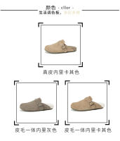 Un pedal de fondo plano bolsa cabeza perezosa medias zapatillas de terciopelo zapatos de mujer de gran tamaño. - details 12