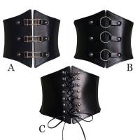 BETTERFORM Corset de Cuero PU para Mujeres Cinturón de Cintura Ancho con Hebilla Elástica - details 0